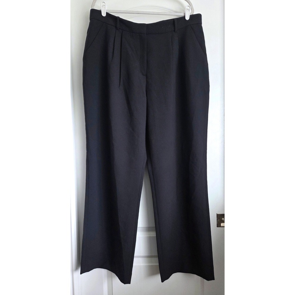 Abercrombie & Fitch Curve Love Sloane Tailored Pant Black Wide Leg 34 18L Tall